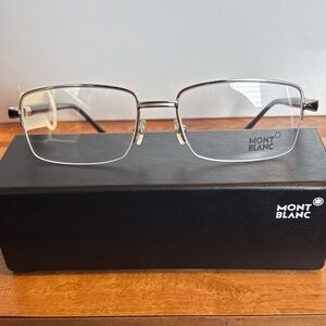 Montblanc Black and Silver Men's Glasses
